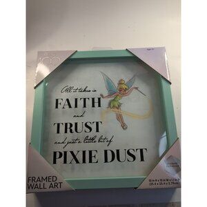 Disney 100 FRAMED WALL ART Tinker Bell All it Takes it Faith and Trust